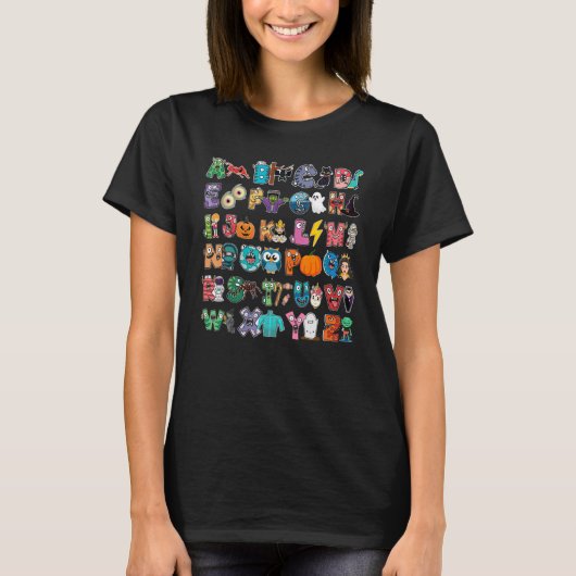 ABCs Learning Kindergarten Leerleraar Halloween Ki T-shirt (Voorkant)