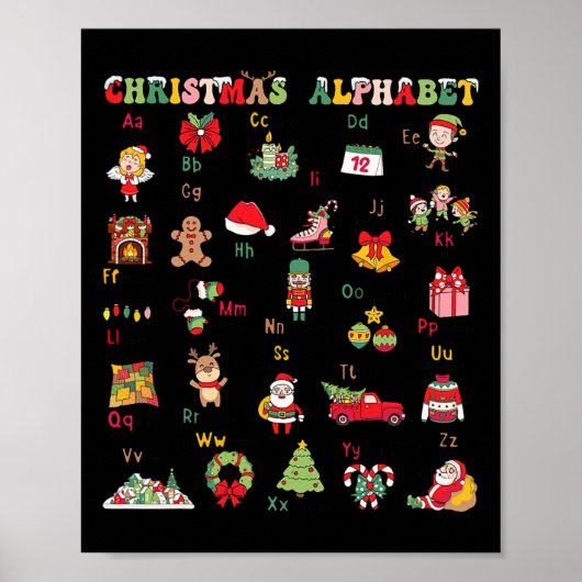 Abcs Learning Kindergarten Teacher Christmas Light Poster (Voorkant)
