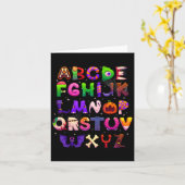 Abcs Learning Kindergarten Teacher Funny Halloween Kaart (Gele Bloem)