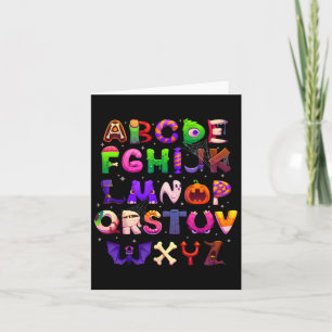 Abcs Learning Kindergarten Teacher Funny Halloween Kaart