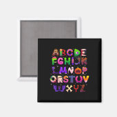 Abcs Learning Kindergarten Teacher Funny Halloween Magneet (Voorkant / Achterkant)