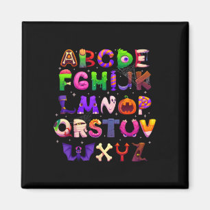 Abcs Learning Kindergarten Teacher Funny Halloween Magneet