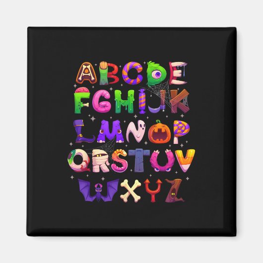 Abcs Learning Kindergarten Teacher Funny Halloween Magneet (Voorkant)