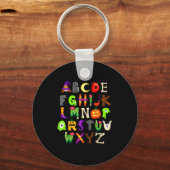 Abcs Learning Kindergarten Teacher Funny Halloween Sleutelhanger (Voorkant)