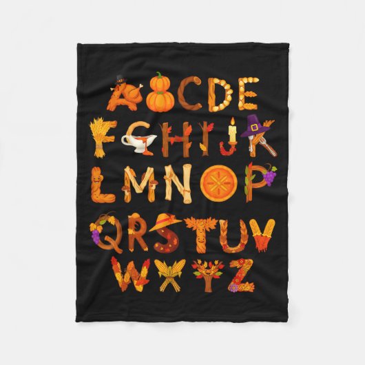 Abcs Learning Kindergarten Teacher Thanksgiving Al Fleece Deken (Voorkant)