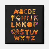 Abcs Learning Kindergarten Teacher Thanksgiving Al Magneet (Voorkant)