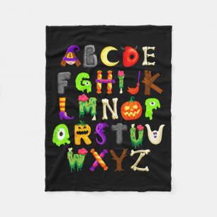ABC's leren kleuterleidster grappige Halloween Fleece Deken