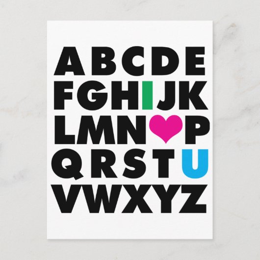 ABC's of Love Briefkaart (Voorkant)