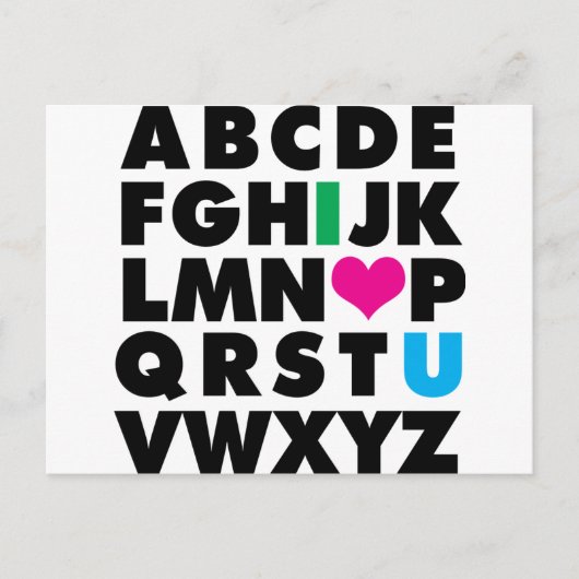 ABC's of Love Briefkaart (Voorkant)