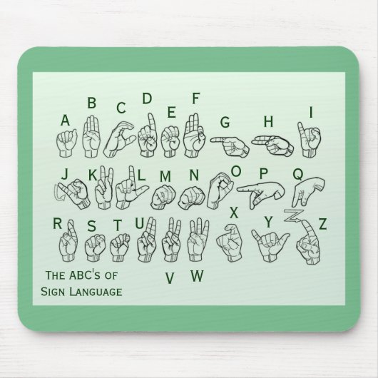 ABCs of Sign Language Mousepad van Janz Muismat (Voorkant)