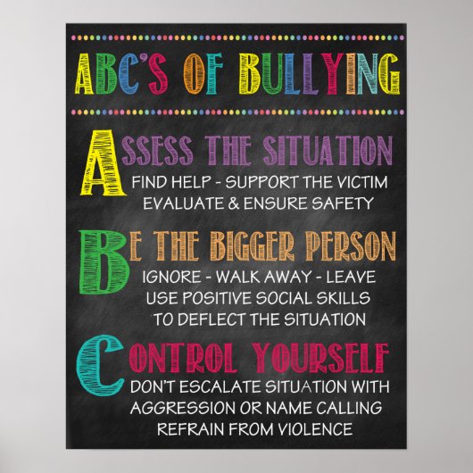 ABC'S VAN BULLYING POSTER (Voorkant)