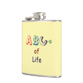 ABC's van het leven vinyl omwikkelde fles Heupfles (Links)
