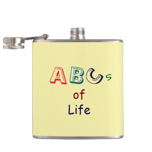 ABC's van het leven vinyl omwikkelde fles Heupfles