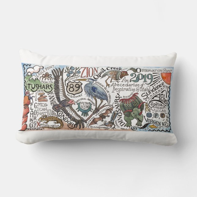 ABC's van inspiratie in Utah Lumbar Pillow Kussen (Voorkant)