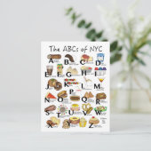 ABC's van NYC Iconic New York City Foods Alphabet Briefkaart (Staand voorkant)