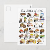 ABC's van NYC Iconic New York City Foods Alphabet Briefkaart (Voorkant / Achterkant)