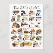 ABC's van NYC Iconic New York City Foods Alphabet Briefkaart (Voorkant)