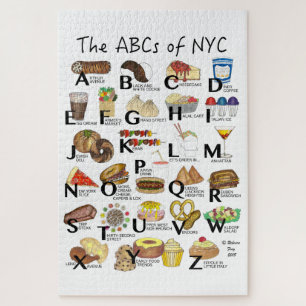 ABC's van NYC Iconic New York City Foods Alphabet Legpuzzel