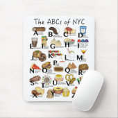 ABC's van NYC Iconic New York City Foods Alphabet Muismat (Met muis)