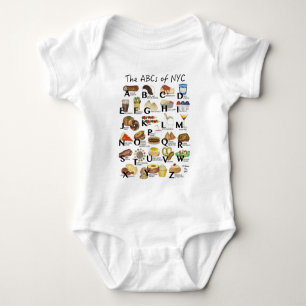 ABC's van NYC Iconic New York City Foods Alphabet Romper