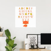 ABC's voor kinderen met Cute Fox Poster (Thuiskantoor)