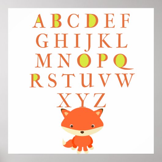 ABC's voor kinderen met Cute Fox Poster (Voorkant)