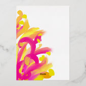 Abctract Roze en Sinaasappel Bloemen Bruiloft Folie Uitnodiging (Achterkant)