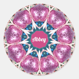 ABDIJ ~ Helder Abstract Patroon ~ Gepersonaliseerd Ronde Sticker