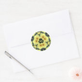 ABDIJ ~ PASEN DAHLIA'S GEEL RELIGIEUS ~ RONDE STICKER (Envelop)