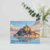 Abdij van Mont-Saint-Michel Frankrijk Briefkaart (Staand voorkant)