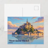Abdij van Mont-Saint-Michel Frankrijk Briefkaart (Voorkant / Achterkant)