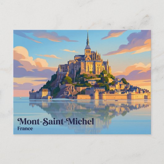 Abdij van Mont-Saint-Michel Frankrijk Briefkaart (Voorkant)