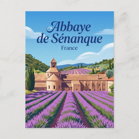 Abdij van Sénanque Frankrijk Briefkaart (Voorkant)