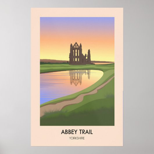 Abdij Wandelroute Yorkshire Reisposter Poster (Voorkant)