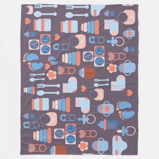 ABDL Blanket | Over de hele linie | Baby patronen Fleece Deken (Voorkant)