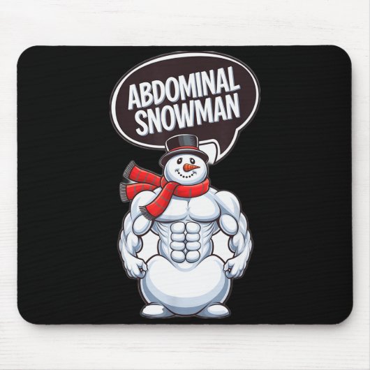 Abdominal Snowman 6 Pack Abs Christmas For Men Gym Muismat (Voorkant)