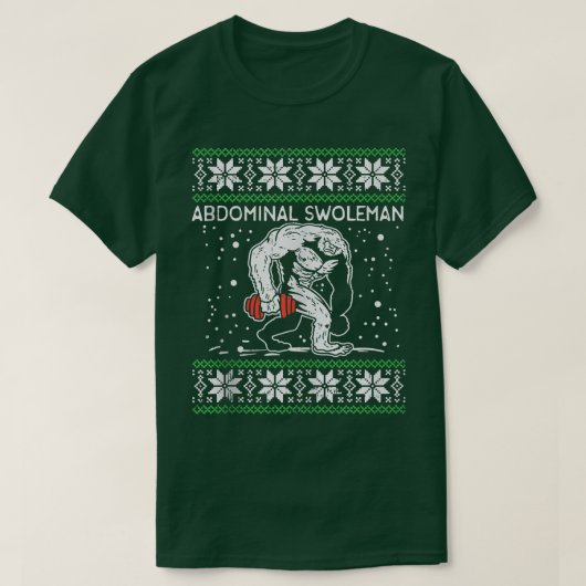 Abdominal Swoleman Yeti Fun Christmas Gym Weightli T-shirt (Design voorkant)