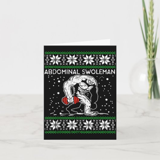 Abdominale Swoleman Yeti Leuk Kerstmis Gym Gewicht Kaart (Voorkant)