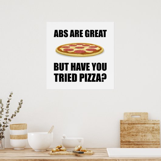 Abdominals Pizza Poster (Keuken)