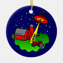 Abductie van boer Alien Keramisch Ornament