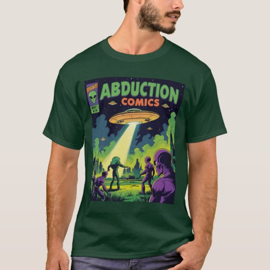 Abduction Comics: een retro sciencefictionavontuur T-shirt (Voorkant)