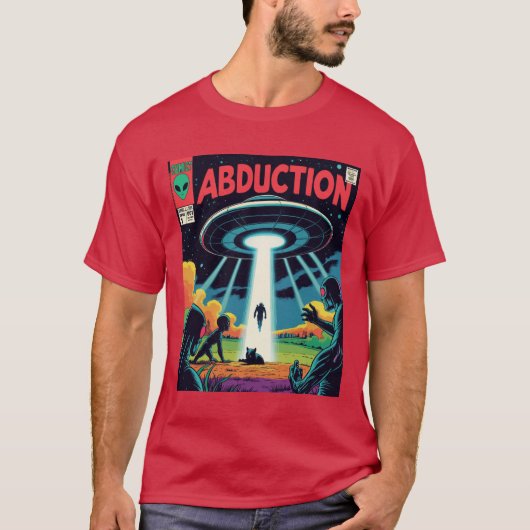 Abduction Comics: een retro sciencefictionavontuur T-shirt (Voorkant)