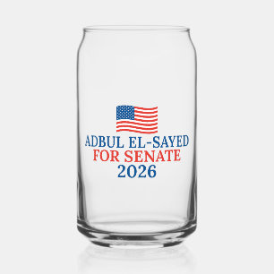 Abdul El-Sayed voor Senaat 2026 Verkiezing Blikvorm Glas