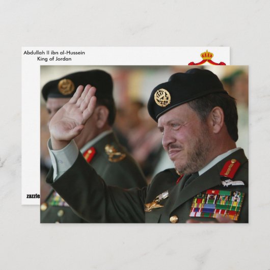Abdullah II ibn al-Hussein, koning van Jordanië Briefkaart (Voorkant / Achterkant)