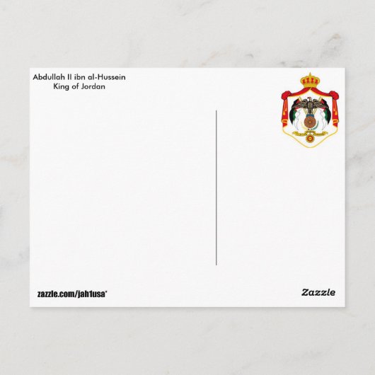 Abdullah II ibn al-Hussein, koning van Jordanië Briefkaart (Achterkant)