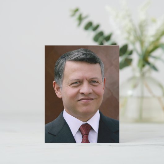 Abdullah II ibn al-Hussein, koning van Jordanië Briefkaart (Staand voorkant)