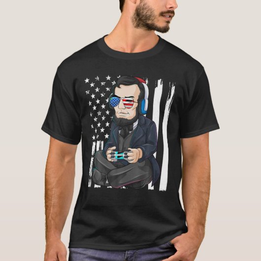 Abe Abraham Lincoln Gamer 4 juli Amerikaans Kind T-shirt (Voorkant)