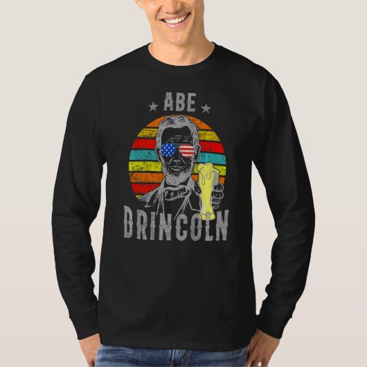 Abe Drincoln4th of Juli Abraham Lincoln Mannen T-shirt (Voorkant)