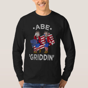Abe Griddin 4 juli Griddy Mannen Vrouwen VS Vlag T-shirt