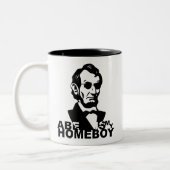 Abe is mijn homeboy tweekleurige koffiemok (Links)